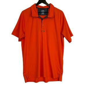 Oakley Mens Hydrolix Polo Shirt Orange Regular Fit - XL